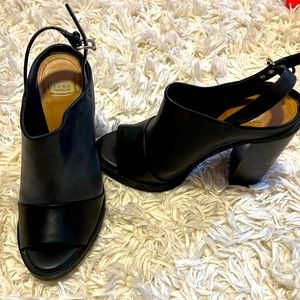 Black Leather block Heels Platforms from Zara